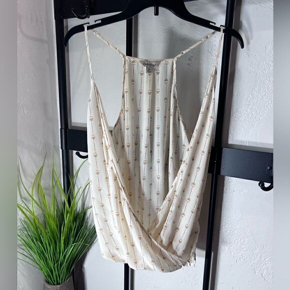 Lucky Brand 100% silk Boho Crossover Blouse size medium - Picture 7 of 14